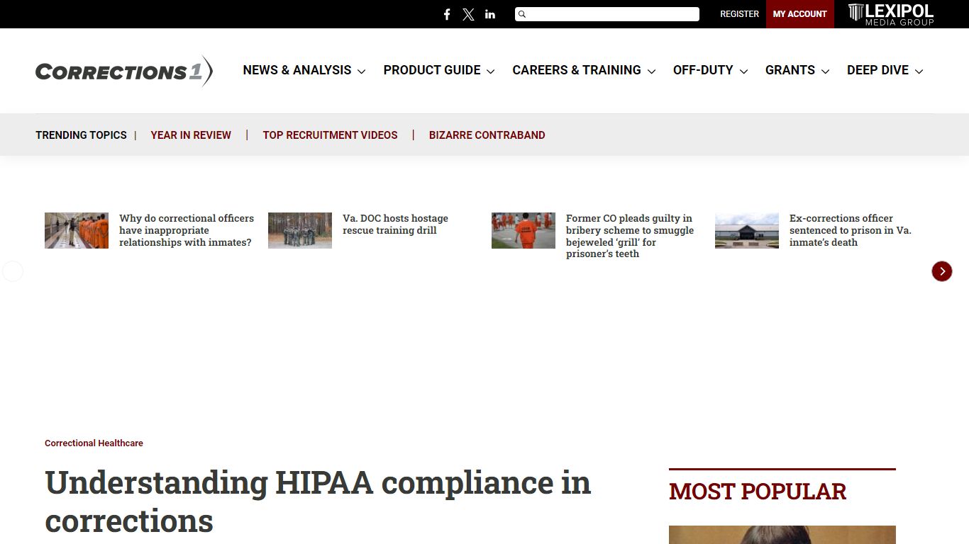 What corrections medical personnel need to know about HIPAA