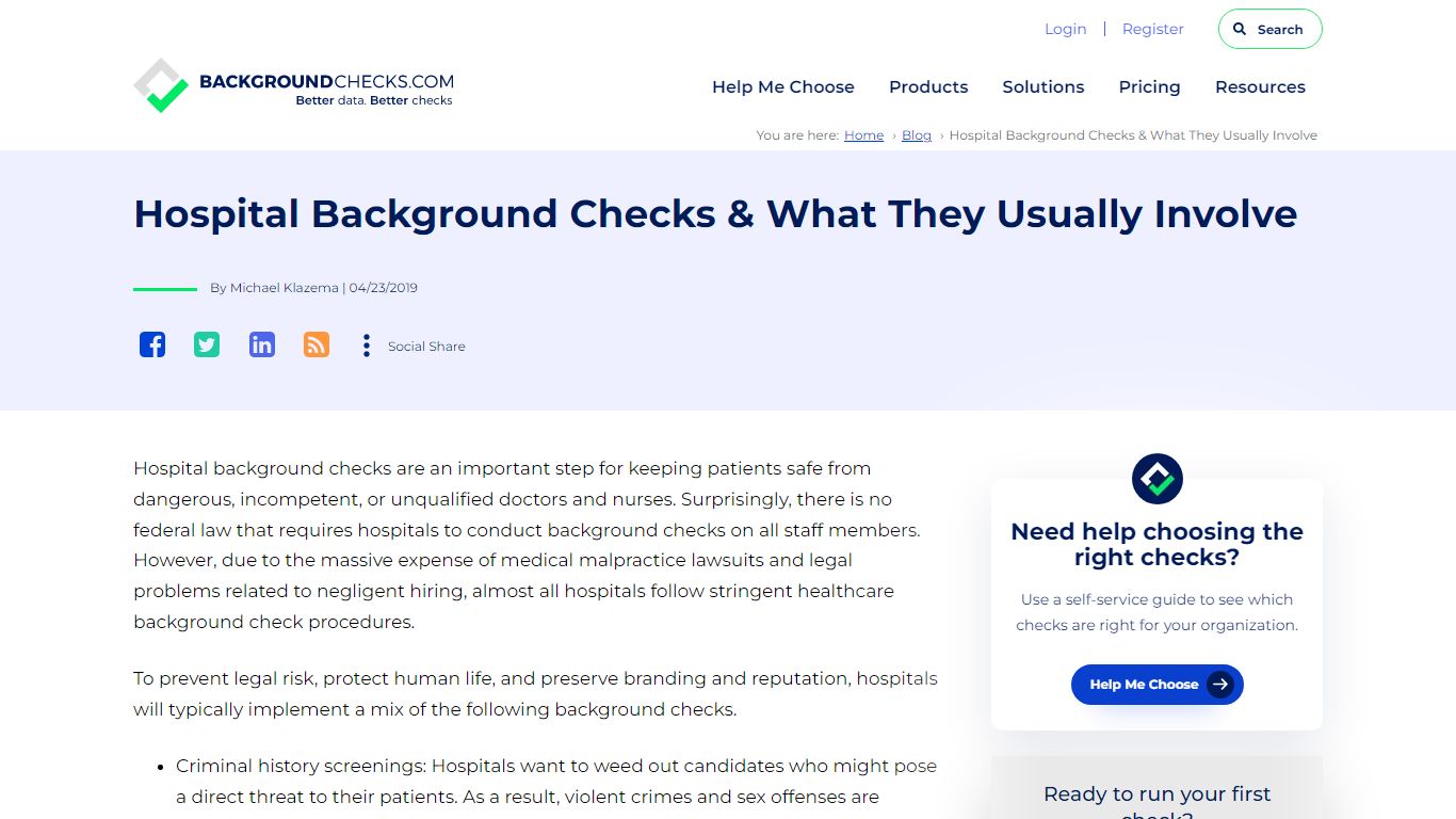 What Background Checks Do Hospitals Use?
